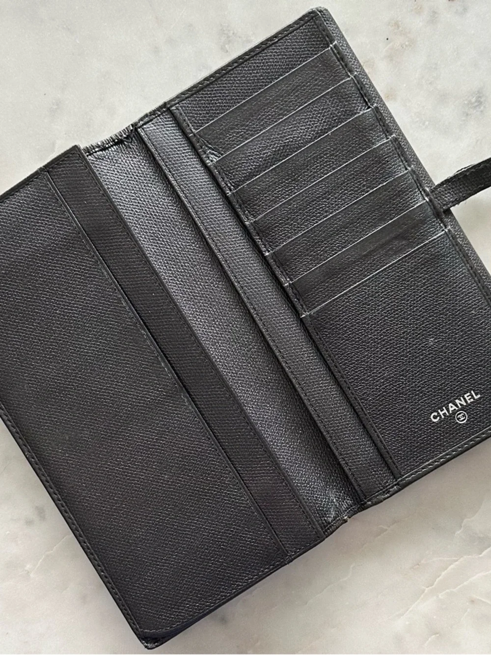 CHANEL Black Caviar Leather Long Wallet with CC Button - Picture 8 of 10
